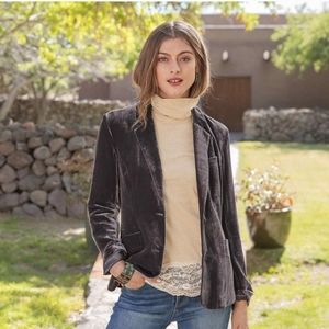 Sundance Sofia Velvet Blazer Button Pocket Size 8